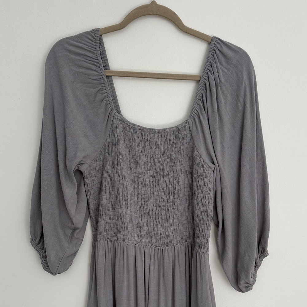 Worth Collective Gray/blue Smocked Bodice Women’s Dress